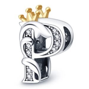 Zawieszka charms do pandory Srebro próby 925 Litera P