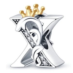 Zawieszka charms do pandory Srebro próby 925 Litera X
