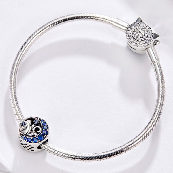 Zawieszka charms do pandory Srebro próby 925 Kot w Nocy - obrazek 3