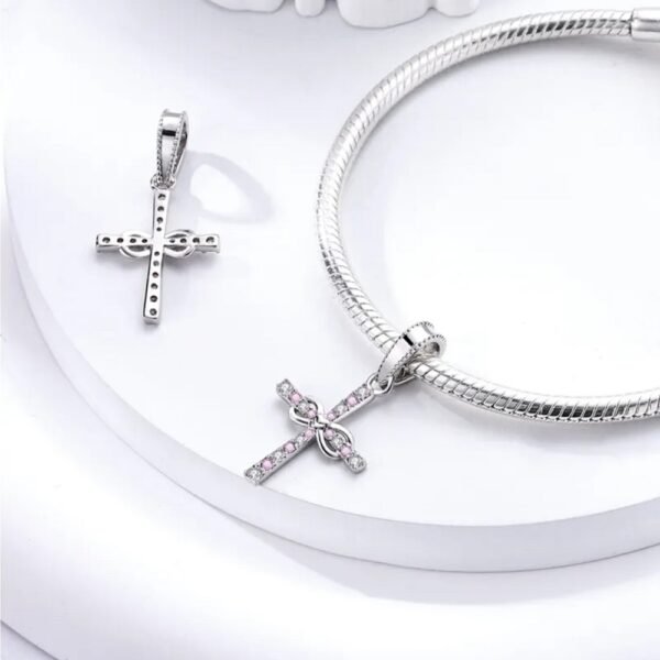 Zawieszka charms do pandory Srebro próby 925 Krzyż - obrazek 2