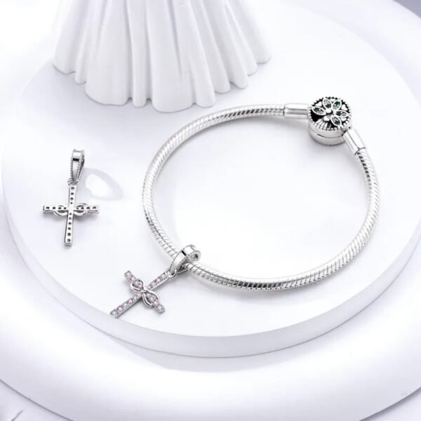Zawieszka charms do pandory Srebro próby 925 Krzyż - obrazek 3