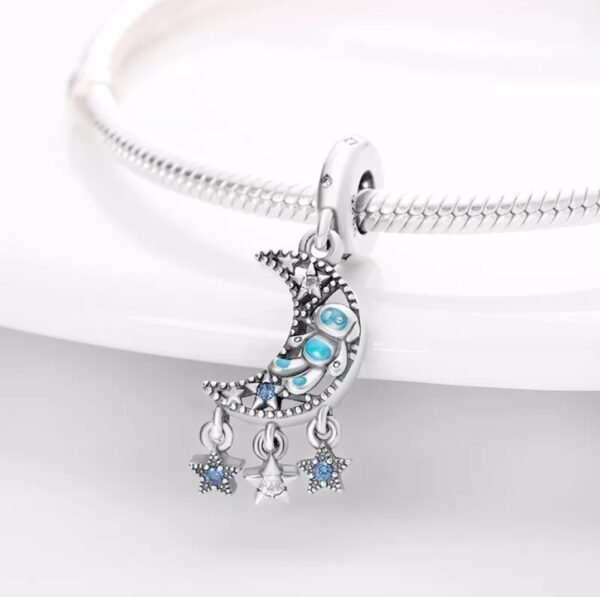 Zawieszka charms do pandory Srebro próby 925 Księżyc i Kosmonauta - obrazek 2