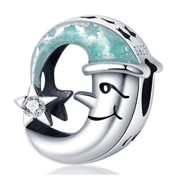 Zawieszka charms do pandory Srebro próby 925 Księżyc Noc