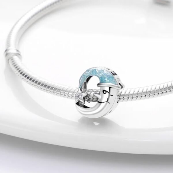 Zawieszka charms do pandory Srebro próby 925 Księżyc Noc - obrazek 2