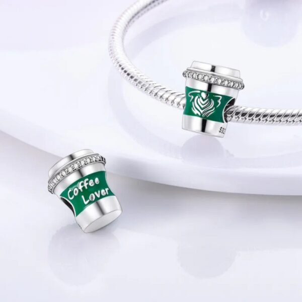 Zawieszka charms do pandory Srebro próby 925 Kubek Kawy - obrazek 2