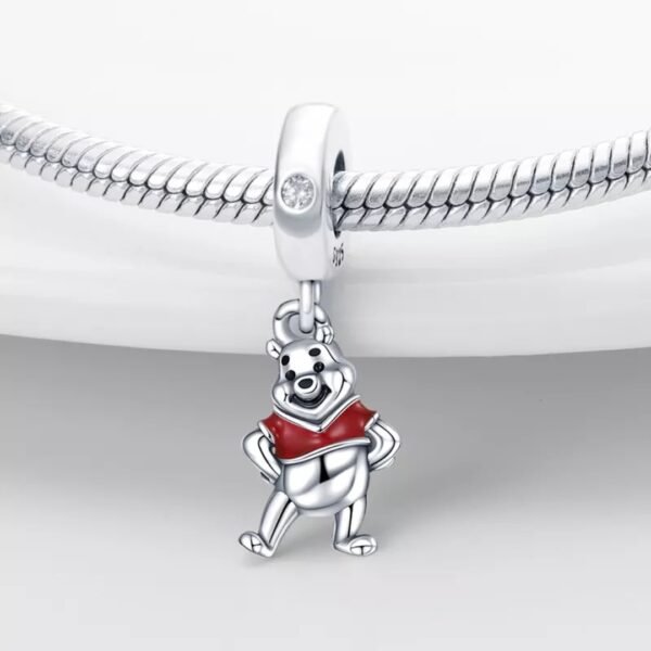 Zawieszka charms do pandory Srebro próby 925 Kubuś Puchatek - obrazek 2