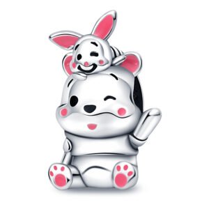 Zawieszka charms do pandory Srebro próby 925 Kubuś Puchatek i Prosiaczek