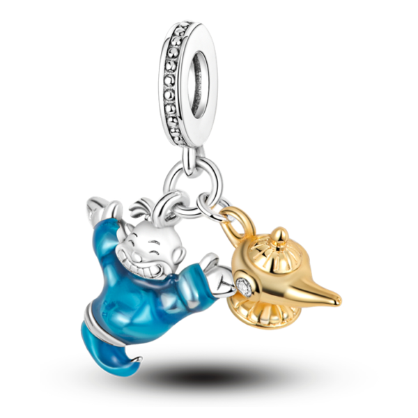 Zawieszka charms do pandory Srebro próby 925 Dżinn i Lampa Aladyna