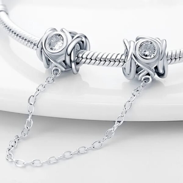 Łańcuszek Zabezpieczający charms do pandory Srebro próby 925 Separator Ażurowy - obrazek 2