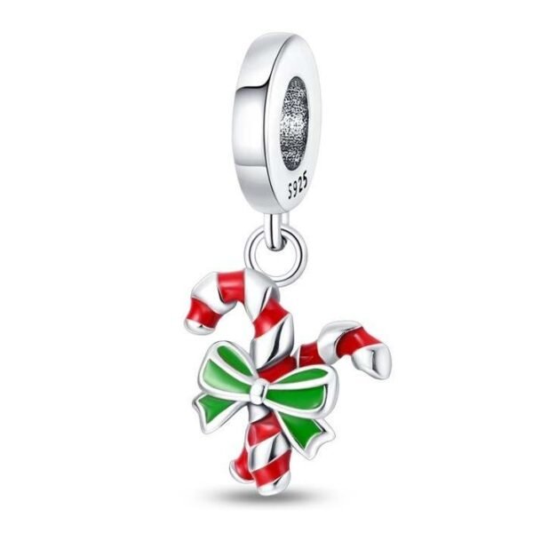 Zawieszka charms do pandory Srebro próby 925 Świąteczna Laska Cukrowa