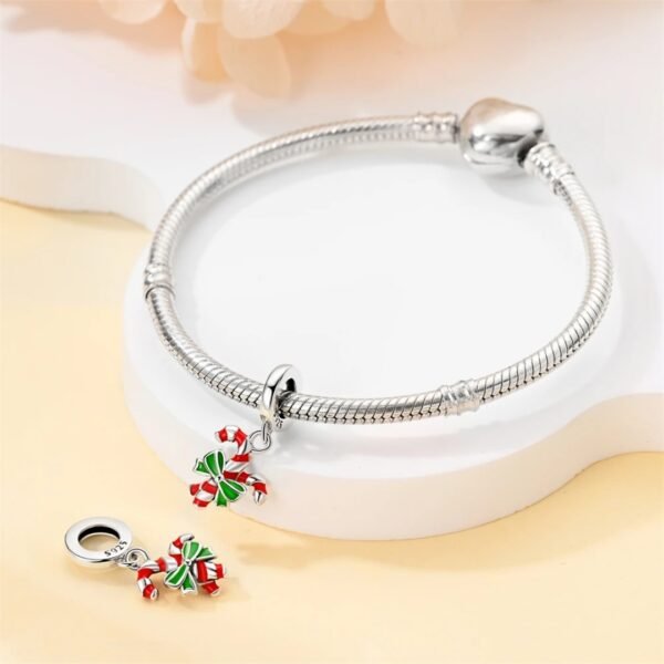 Zawieszka charms do pandory Srebro próby 925 Świąteczna Laska Cukrowa - obrazek 3