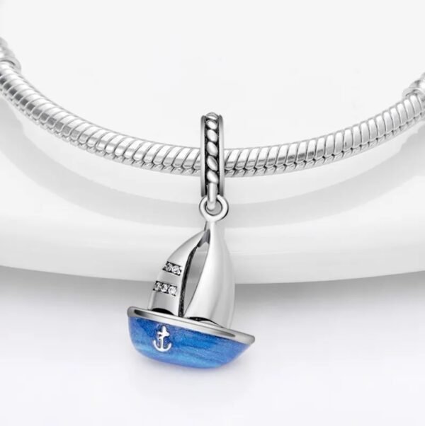 Zawieszka charms do pandory Srebro próby 925 Łódka - obrazek 2