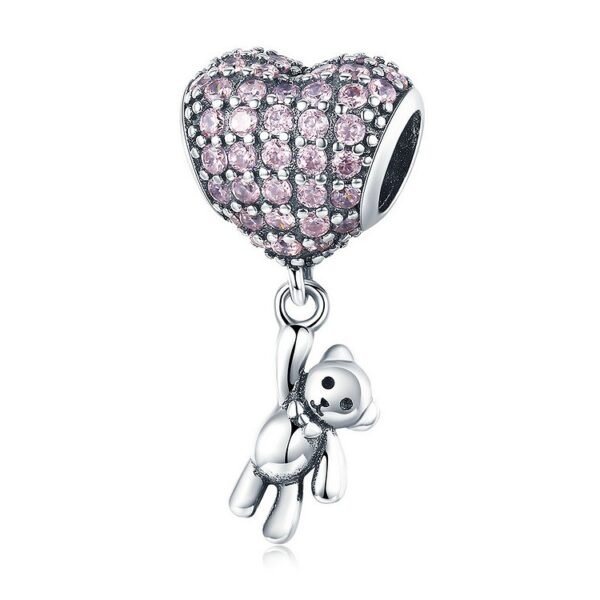 Zawieszka charms do pandory Srebro próby 925 Miś i Balon