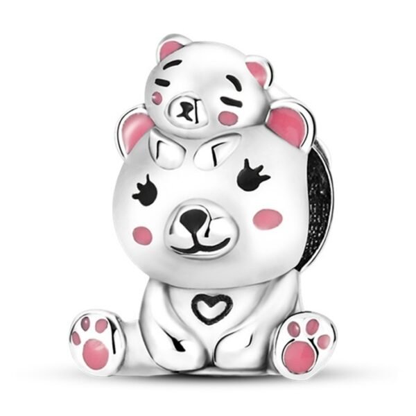 Zawieszka charms do pandory Srebro próby 925 Dwa Misie