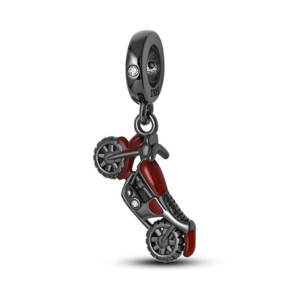 Zawieszka charms do pandory Srebro próby 925 Czarny Motor