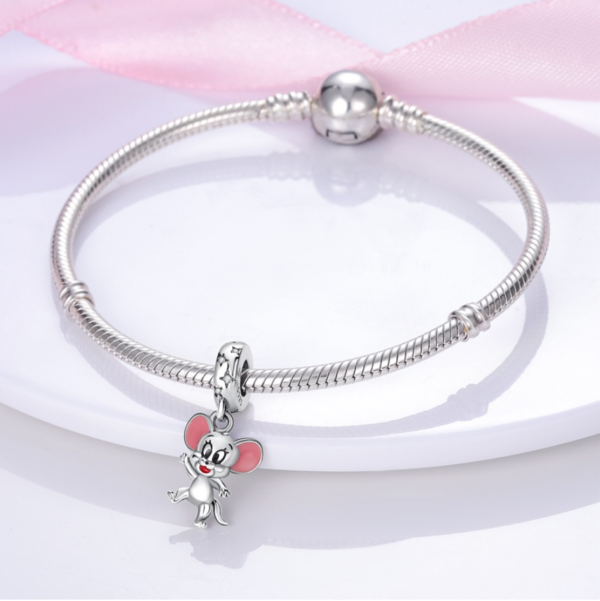 Zawieszka charms do pandory Srebro próby 925 Myszka Jerry - obrazek 3