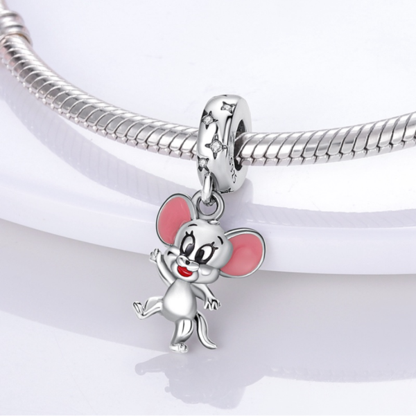 Zawieszka charms do pandory Srebro próby 925 Myszka Jerry - obrazek 2