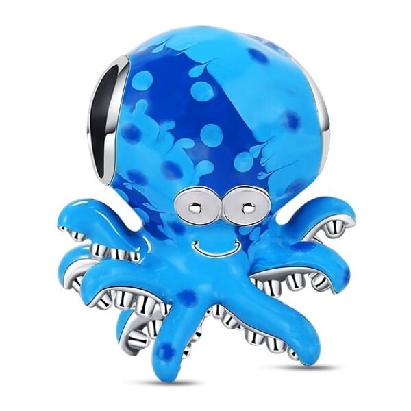 Zawieszka charms do pandory Srebro próby 925 Niebieska Ośmiornica