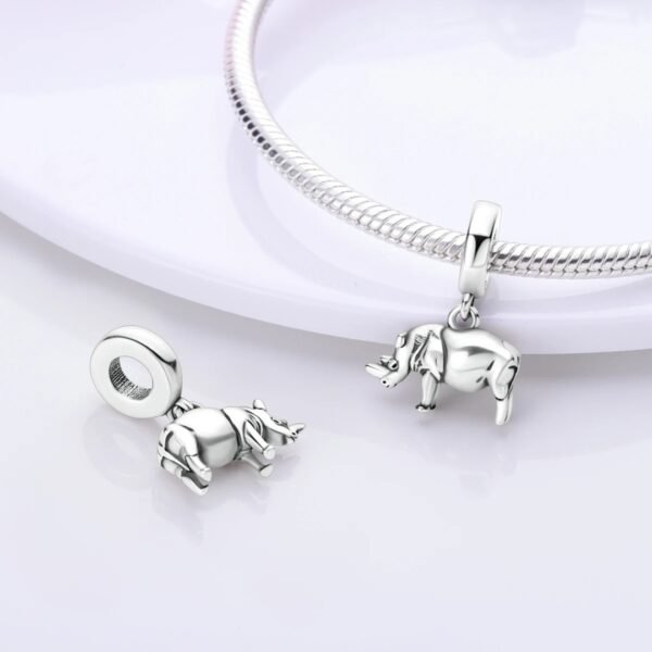 Zawieszka charms do pandory Srebro próby 925 Nosorożec - obrazek 2
