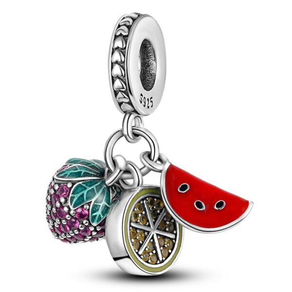 Zawieszka charms do pandory Srebro próby 925 Owoce