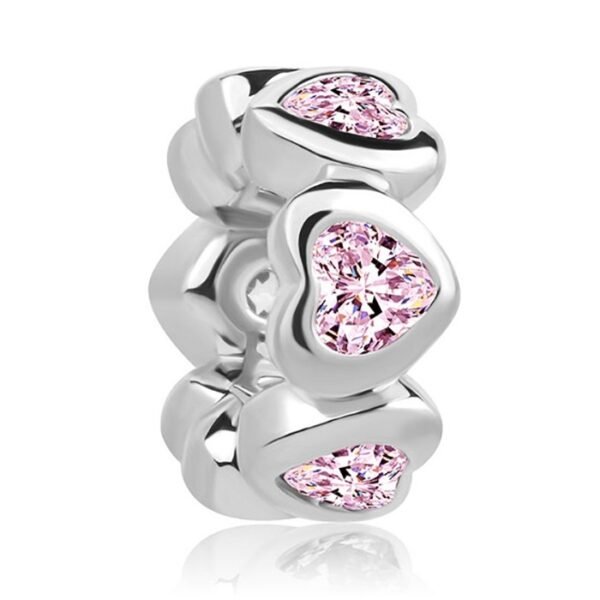 Zawieszka charms do pandory Srebro próby 925 Pierścień Serc