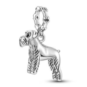 Zawieszka charms do pandory Srebro próby 925 Pies Sznaucer