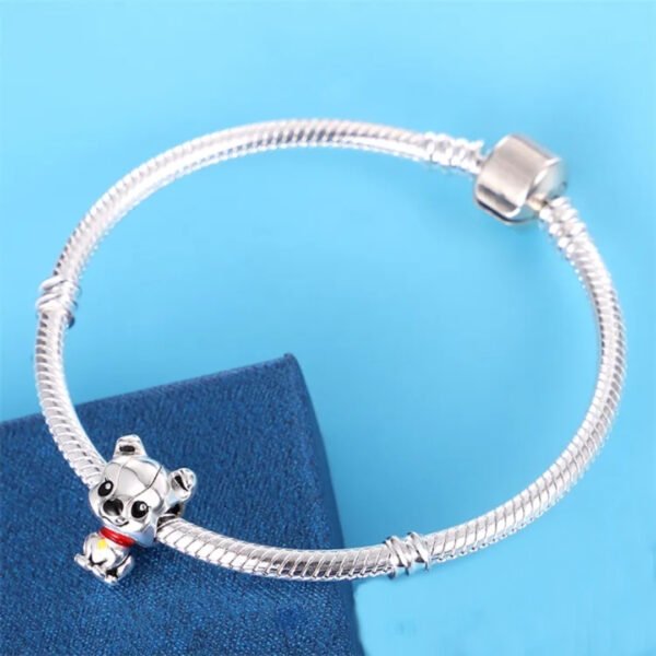 Zawieszka charms do pandory Srebro próby 925 Piesek - obrazek 3