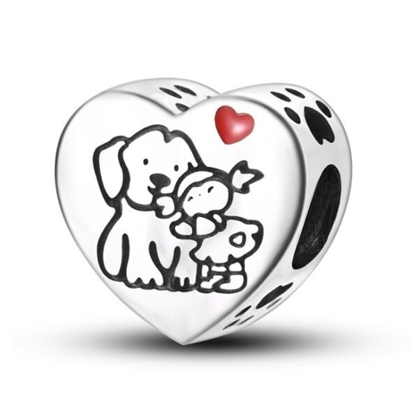 Zawieszka charms do pandory Srebro próby 925 Dziewczynka z Pieskiem