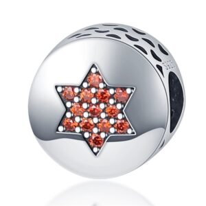 Zawieszka charms do pandory Srebro próby 925 Pomarańczowa Gwiazda