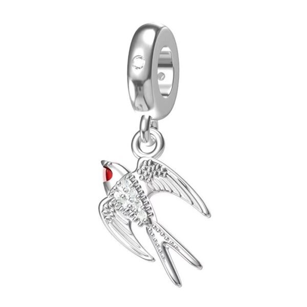 Zawieszka charms do pandory Srebro próby 925 Jaskółka