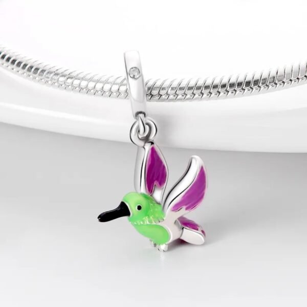 Zawieszka charms do pandory Srebro próby 925 Ptak Koliber - obrazek 2