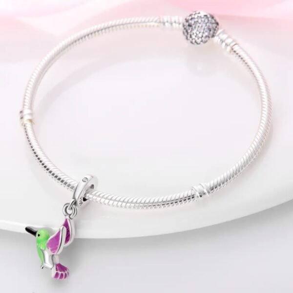 Zawieszka charms do pandory Srebro próby 925 Ptak Koliber - obrazek 3