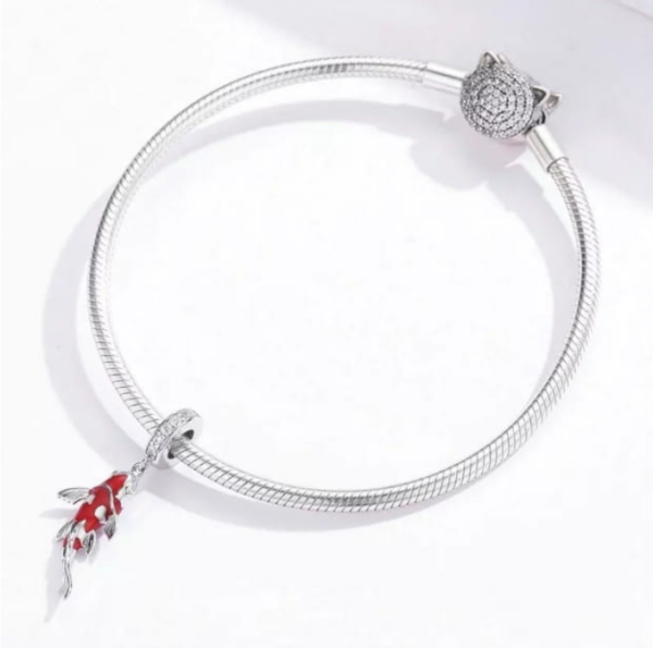 Zawieszka charms do pandory Srebro próby 925 Karp Koi - obrazek 3