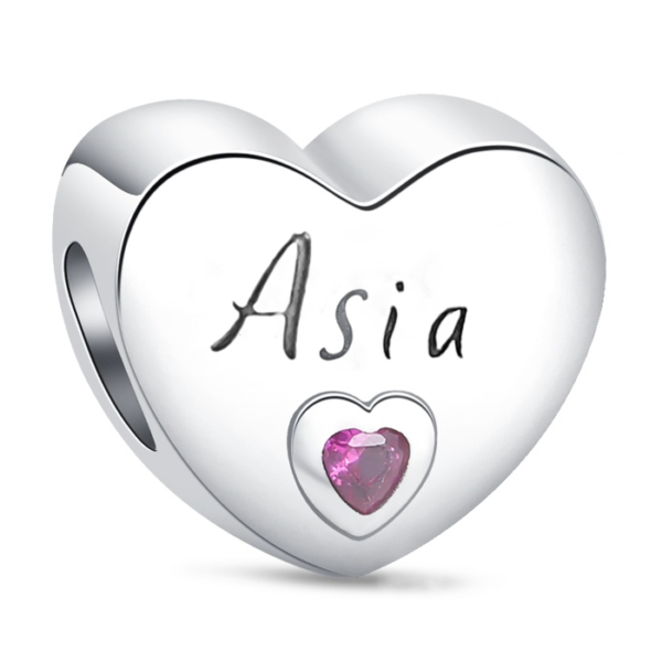 Zawieszka charms do pandory Srebro próby 925 Imię Asia Joanna