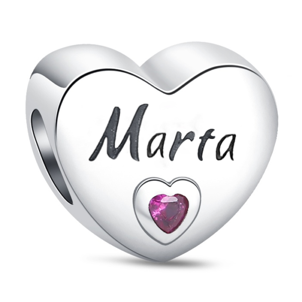 Zawieszka charms do pandory Srebro próby 925 Imię Marta