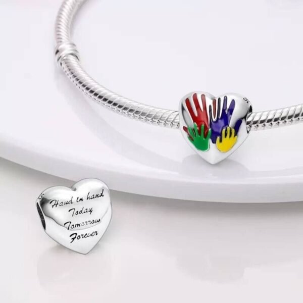 Zawieszka charms do pandory Srebro próby 925 Dłonie - obrazek 3