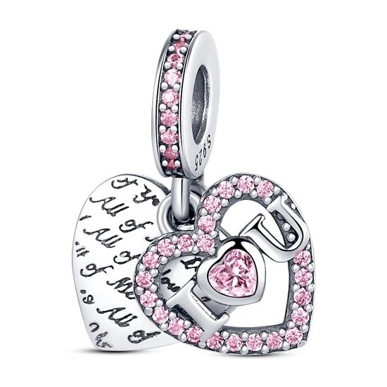 Zawieszka charms do pandory Srebro próby 925 Serce I Love You