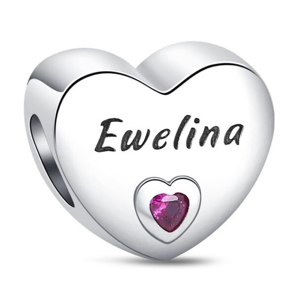 Zawieszka charms do pandory Srebro próby 925 Imię Ewelina