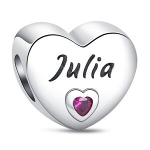 Zawieszka charms do pandory Srebro próby 925 Imię Julia Julka