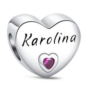 Zawieszka charms do pandory Srebro próby 925 Imię Karolina