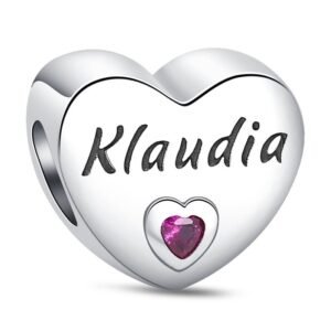 Zawieszka charms do pandory Srebro próby 925 Imię Klaudia