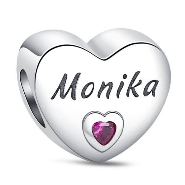 Zawieszka charms do pandory Srebro próby 925 Imię Monika
