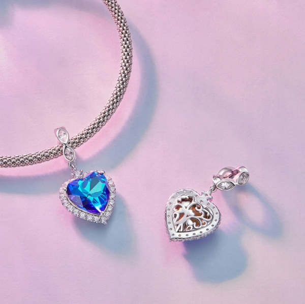 Zawieszka charms do pandory Srebro próby 925 Serce Oceanu Titanic - obrazek 2