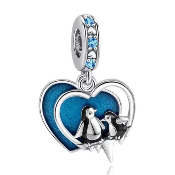 Zawieszka charms do pandory Srebro próby 925 Pingwiny