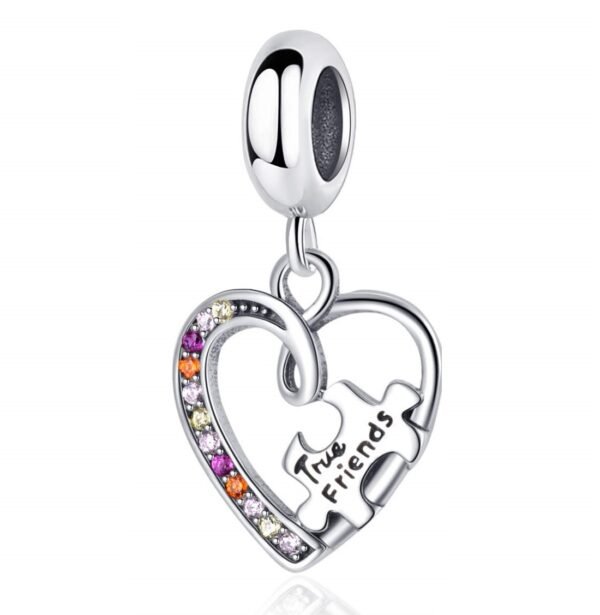 Zawieszka charms do pandory Srebro próby 925 Prawdziwa Przyjaźń Serce