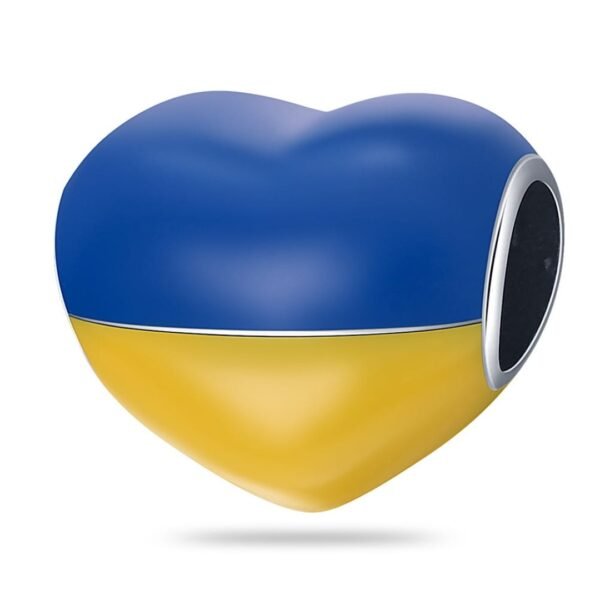 Zawieszka charms do pandory Srebro próby 925 Serce Ukraina