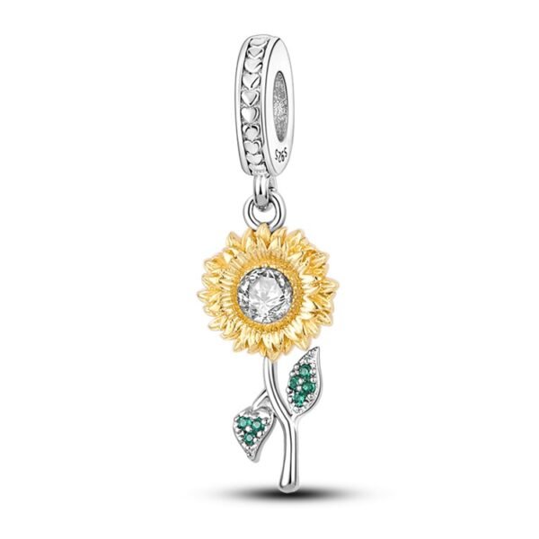 Zawieszka charms do pandory Srebro próby 925 Słonecznik