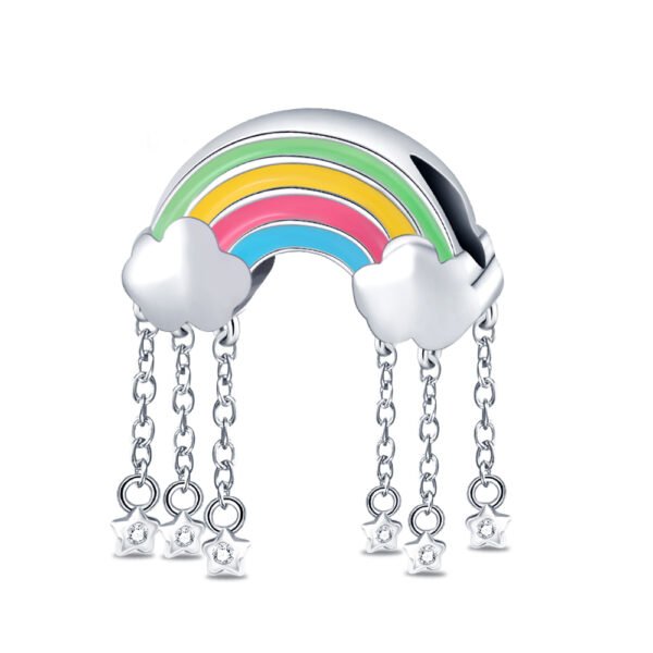 Zawieszka charms do pandory Srebro próby 925 Tęcza i Chmury
