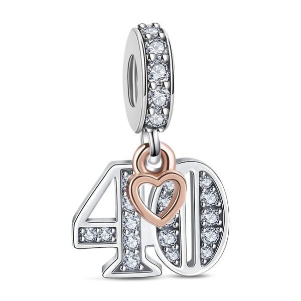 Zawieszka charms do pandory Srebro próby 925 Urodziny 40