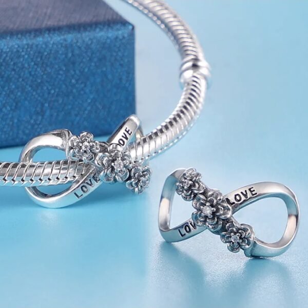 Zawieszka charms do pandory Srebro próby 925 Znak Nieskończoności Love - obrazek 3